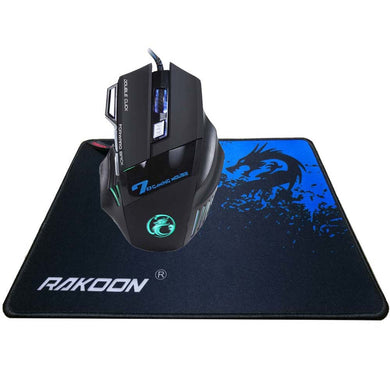 5500 DPI Gaming Mouse+Large Gaming Mouse Pad Gift for Pro Gamer