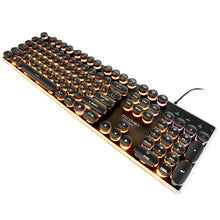 Load image into Gallery viewer, Steampunk Retro Gaming Keyboard Russian/English